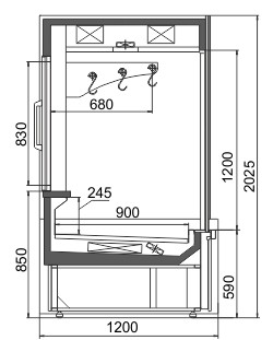 Схема холодильной витрины для мяса Missouri MC 120 crystal S 203-D