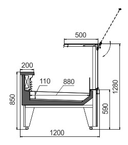 Схема холодильной витрины для рыбы Missouri MC 120 fish