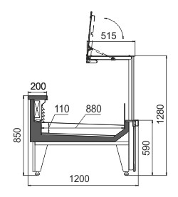 Схема холодильной витрины для рыбы Missouri MC 120 fish