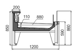 Схема холодильной витрины для рыбы Missouri MC 120 fish